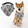 Colliers pour chiens, joli collier pour animaux de compagnie, Bandana réglable et élégant avec motif floral, écharpe de cou confortable, à la mode, pour chiot et chat