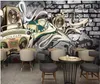 Papier peint 3d personnalisé po européen rétro nostalgique hip hop rue graffiti bar KTV chambre décor à la maison 3d peintures murales papier peint pour wa3171860