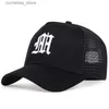 Ball Caps New Fashion Letter Baseball Hat Womens Breathable Hip Hop Hat Summer Leisure Mesh Hat Unisex Cotton Button HatY240315