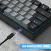 Magegee 60% teclado mecânico para jogos com interruptores azuis e mar azul retroiluminado pequeno compacto 60 por cento teclado mecha 240304