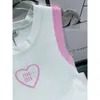 Miu colete designer de qualidade original regata feminina camis carta de amor jacquard contraste malha regata para mulheres versátil