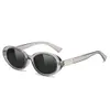 Ligne du métal de vent Small Trendy Men's Women's Oval Crame et Protection UV Protection des lunettes de soleil