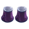 Table Lamps 2X Fabric Clip On Lamp Shade E14 Handmade Lampshade For Modern European Style Wall Sconce (Dark Purple)