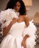 Wedding Dress Sweetheart Satin A-line Sweep Train Floor Length Elegant Pleat Bridal Gown Customize to Veasures Rope De Mariee 326
