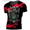 Men's T-Shirts 2022 Vintage Japan Samurai Mens T Shirt O-Neck Cotton Short Slve Tops 3D Print Oversized Punk Strtwear Mens Clothing Ts Y240315