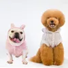 Vestuário para cães atacado outono e inverno roupas urso orelhas animal de estimação cor sólida com capuz espessamento hoodie