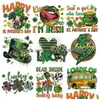 縫製の概念ツールSt. Patricks Day Iron on Transferses Decals Clover AptiquesはTシャツのプレスサーマルステッカーdiy c dhmahのために私にキス