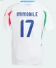 2024 Soccer Jerseys 125 -årsjubileum 24 25 Spelarversion Fans Italia Totti Chiesa Football Shirts 2025 Raspadori Ricci Lorenzo Men Set Kids Kit Italys Uniform Kits