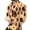 Casual shirts voor heren 2024 lente en herfst luipaardprint shirt met lange mouwen heren groot formaat dames unisex kleding tops