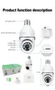 A6 Light Bulb Security Camera 355°Pan 90°Tilt Light Socket Camera Night Vision Siren Auto Tracking For E27 Socket