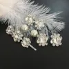 Till tyglar vintage fancy smycken Hight kvalitet kristallblomma pärlörhängen hårklipp kvinna boutique charm härlig bröllop gåva 240311