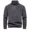 Sweats à capuche pour hommes automne hiver polaire sweat col demi-zip manches longues tendance hauts