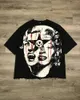 Camisetas para hombre Harajuku Hip Hop gráfico de gran tamaño Y2k Top moda Casual hombres mujeres camisa Retro Punk cuello redondo Tops ropa de calle