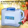 Bouteilles d'eau 5 L Can Seau Conteneur avec robinet Bouteille de grande capacité de qualité alimentaire portable