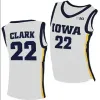 22 Caitlin Clark Jersey Iowa Hawkeyes 여자 대학 농구 유니폼 남성 아이들 Black White Yellow Custom 이름 메시지 미국