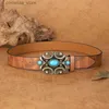 Bälten Bohemian Ins Belt Retro Fashion Belt Smooth Buckle Ethnic Sexy Pu Belty240315