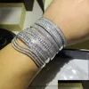 Bangle Choucong Super Shinning Luxury Jewelry 7 Style 925 Sterling Sier Fl White Topaz Cz Diamond Gemstones Wrist Women Bracelet Dro Dhgiu