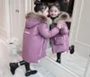 2019 Mädchen Kleidung Winter Daunenjacke Kinder Warm Verdicken Mit Kapuze Großer Pelzkragen Parka Mäntel Outwear 30 Grad Mädchen Lange Kleidung8186567