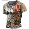T-shirts hommes Nouveau Route 66 T-shirt pour hommes T-shirt imprimé moto Sweat-shirt d'été Vintage Pull O-Cou Tops en vrac Mâle Casual Short Slve Ts Y240315