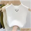 Chalecos para mujer Diseñador corto de verano Ropa Mujer Chaleco Camisa de punto Y Base superior Luz Letra fina Bordado para mujer Chaleco Jumper Lu Otadz