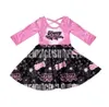 Girl's Dresses Happy New Year series of clothes for girls with long sleeves back dresses pattern cross knee new year pattern fireworks 240315