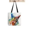 Einkaufstaschen 2024 Shopper Bunte Hund Druck Einkaufstasche Frauen Harajuku Lustige Handtasche Mädchen Schulter Dame Leinwand