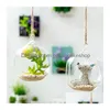 Candle Holders Glass Holder Hanging Tealight Globes Terrarium Wedding Candlestick Vase Home Bar Decor Drop Delivery Garden Dh6R4