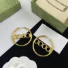 Buchstaben-Designer-Ohrringe mit runder Rückseite für Damen, 925er Silber, Nadelversorgung, Modeschmuck