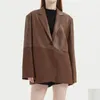 Women's Leather 2024 Genuine Fashion Blazer Real Suede Coat Autumn Spring Lady Jackets Suit TF5530