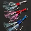 TEASER 10pcslot Professional Saltwater High Carbon Jigging Twin Assist Hook Carp Ice Fishing Snap Circle Fishhook Accessories 240313