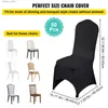 Housses de chaise VEVOR 50 pièces housses de chaise noires housses extensibles en polyester spandex pour fête de mariage salle à manger banquet housses de chaise arquées L240315