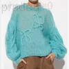 Kvinnors tröjor Designer Designer 23SS FW Women Mohair Knits Tops With Letter Pattern Girls Milan Runway Crop Top Shirt High End Loose Long Sleeve 7Z65 F8QY