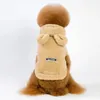 Vestuário para cães atacado outono e inverno roupas urso orelhas animal de estimação cor sólida com capuz espessamento hoodie