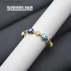 Trauringe Qualität Lucky Trkiye Evil Eye Ring Set Zirkon Rot Blau Eye Candy Farbe Emaille Offener Ring Modeschmuck Q240315