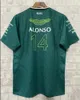 New Men للسباق ارتداء Aston Martin T-Shirt 2024 الرسمية رجال فرناندو ألونسو سباقات F1 قميص Moto Motor Sciensic الحجم: S-5XL