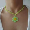 Kolye Kolyeler ZX Büyük Ayçiçeği Yüz Kolyeleri Kadınlar İçin Kolye El Yapımı Akrilik Zincir Chokers Kızlar Moda Takı Toptan