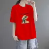 Large size T-shirt summer new womens short sleeved loose fit chubby belly covering full shoulder top factory