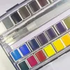 36color Solid 수채화 페인트 세트 아티스트 워터 컬러링 틴 상자 팔레트