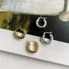 Hoop Earrings S925 Sterling Silver 14K Gold-plated Lightweight Thick Open Hoops | Women's Gold