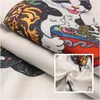 Mens youth couple fashion brand Fortune Cat digital printed short sleeve loose Lapel casual shirt