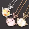 Hiphop Butterfly Head Pendant Microinlaid Zircon Hipster Personal Po Angel Necklace for Women Men 240311