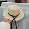 Designer Designer straw hat luxury Women's New straw hat classic flat top hat high quality men's and women's same triangle sun visor SLVQ RKIA