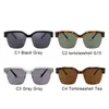 Trendy Metal Half Frame Square Women Sunglasses Brand Design Leopard Rectangle Men G15 Lens Shades Sun Glasses UV400 240226