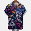 Męskie koszulki 3D Floral Social Eleganckie Eleganckie Wzory malarstwa koszuli dla fitness Mężczyzn Mężczyzn Odzież Literatura i grafika szaty sztuki