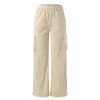 Pantaloni da donna 2024 Cargo Donna Rilassato Abiti larghi Pantaloni sportivi di colore solido Vita alta da donna Casual Petite Pantalons