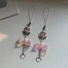 Keychains Pink Bowknot Heart KeyChain Fashion Phone Lanyard Söt charmband ryggsäck Söt cool y2k -nyckelavfartyg