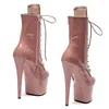 Dance Shoes Auman Ale 17CM/7inches PU Upper Sexy Exotic High Heel Platform Party Women Ankle Boots Pole 003