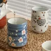 Mugs Hand-painted Illustration Ceramic Cup Large Capacity Teacup Straight Handless Household Casual-cup Water-print-cup