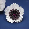 Boucles d'oreilles en coquillage d'eau douce naturelle, perle de fleur, pavé complet, zircone cubique, Baroque, Design Unique, bijoux Brincos pour femmes