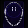 Huami Classic Jewelry Set Earrings Drop Water Necklace For Women Banquet Wedding Party Regalos Para Mujer Crystal 240228